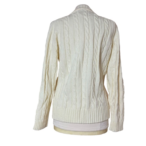 VTG Fisherman Cableknit Cardigan Sweater Women’s Sz Medium Catalina 70’s Acrylic - Picture 3 of 4